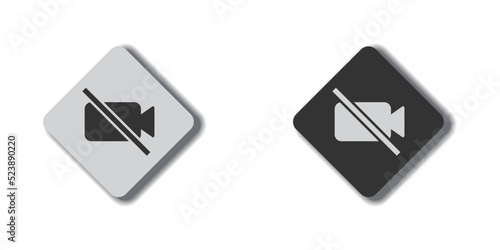 Turn off video icon symbol. Video cam off icon. Flat vector illustration.