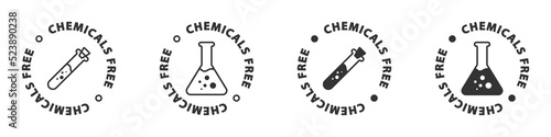 Chemical free icons set. Vector illustration.