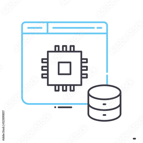 pre processor line icon, outline symbol, vector illustration, concept sign
