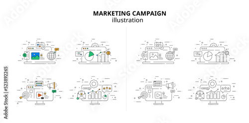 Digital Marketing, advertising campaign, flat design