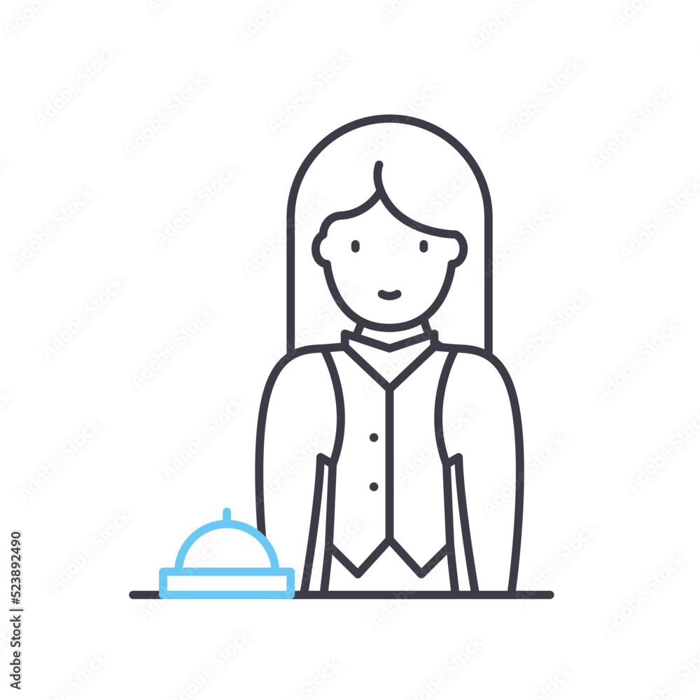 receptionist line icon, outline symbol, vector illustration, concept sign