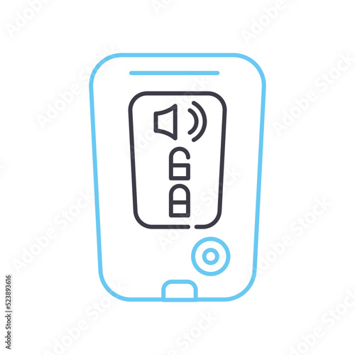 remote keyless system line icon, outline symbol, vector illustration, concept sign