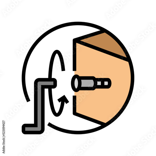 tighten screw wrench assembly furniture color icon vector illustration