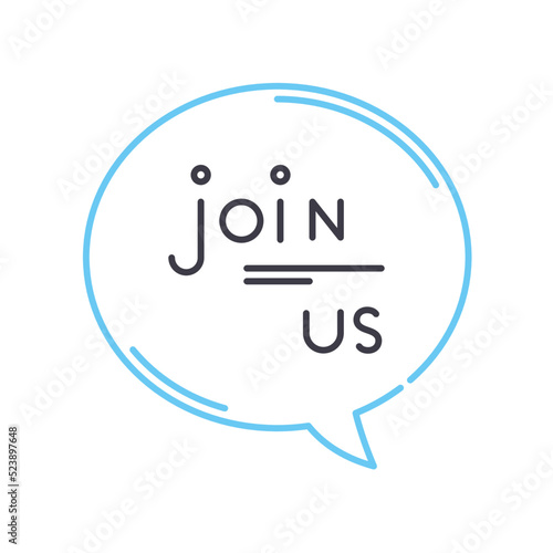 join us line icon, outline symbol, vector illustration, concept sign