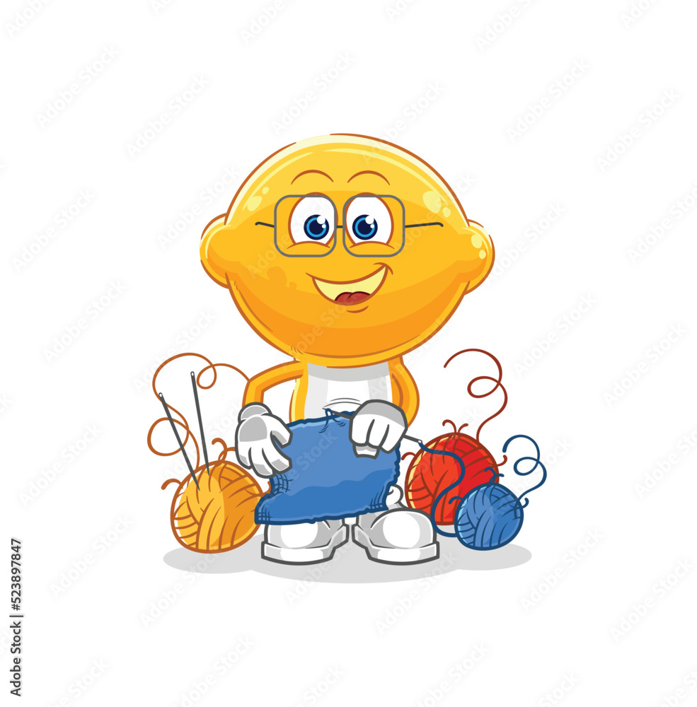 lemon head tailor mascot. cartoon vector lemon head tailor mascot. cartoon vector