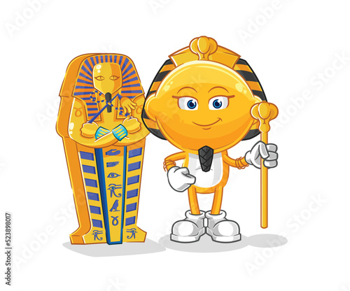 lemon head ancient egypt cartoon. cartoon mascot vector