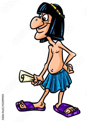 Scribe parchment letter man ancient egypt clipart cartoon illustration