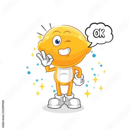lemon head agree mascot. cartoon vector