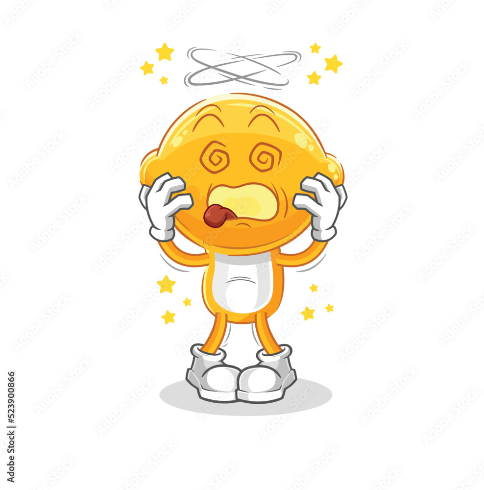 lemon head dizzy head mascot. cartoon vector lemon head dizzy head mascot. cartoon vector