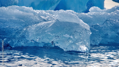 Chunks of ice floating in Cierva Cove, Antarctica