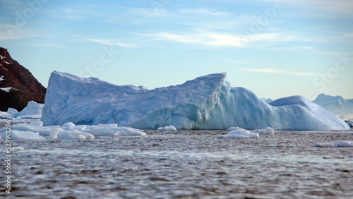 Icebergs floating in Cierva Cove, Antarctica