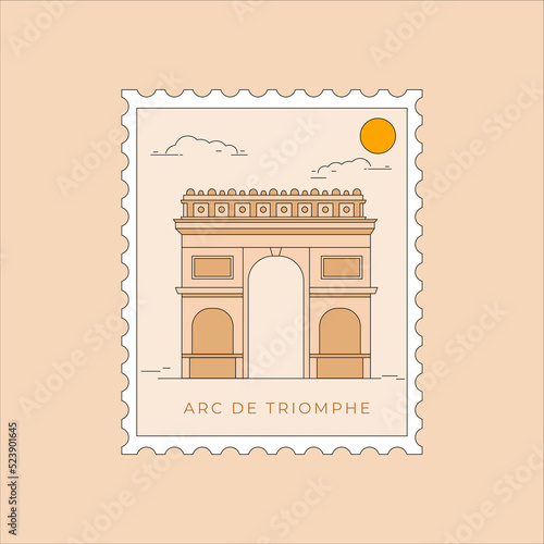 arc de triomphe illustration, Paris flat design, France