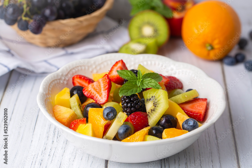 Fruit salad made from summer fruits