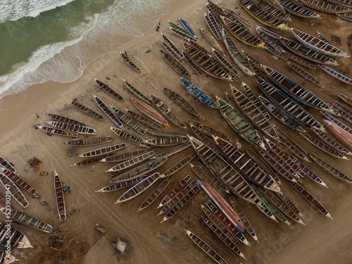 Принти на полотні boats on the sand of port Peche, Nouakchott
