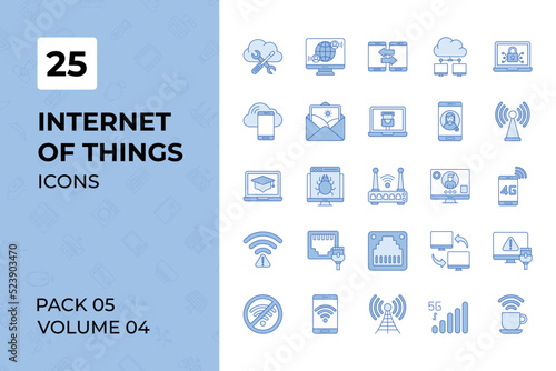 Internet of Things icons collection. Set contains such Icons as ai, artificial intelligence, automation, cloud computing, and more 
