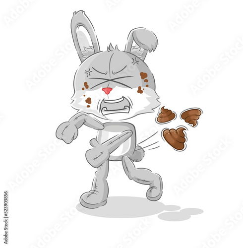 rabbit throwing shit vector
