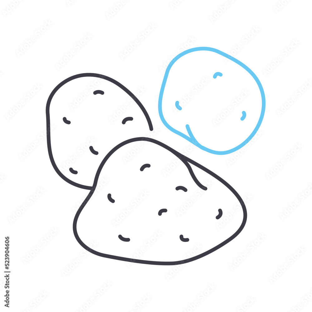 potatos line icon, outline symbol, vector illustration, concept sign potatos line icon, outline symbol, vector illustration, concept sign