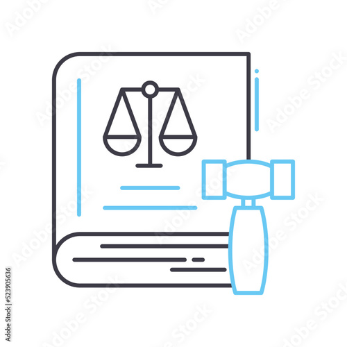 law system line icon, outline symbol, vector illustration, concept sign
