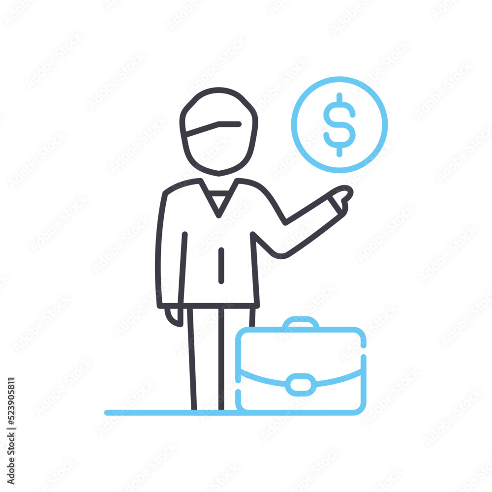 leadership approach line icon, outline symbol, vector illustration, concept sign