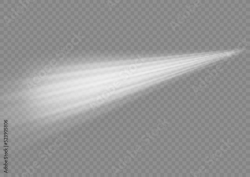 White glowing motion line, dynamic speed waves 