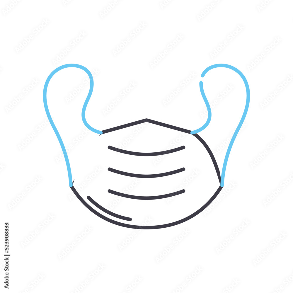 mask line icon, outline symbol, vector illustration, concept sign mask line icon, outline symbol, vector illustration, concept sign