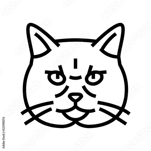 british shorthair cat cute pet line icon vector illustration