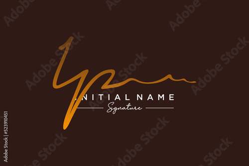 Initial IP signature logo template vector. Hand drawn Calligraphy lettering Vector illustration.