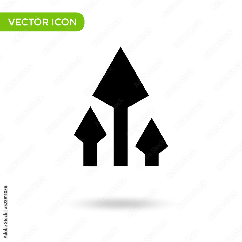 three arrow top icon. minimal and creative icon isolated on white background. vector illustration symbol mark