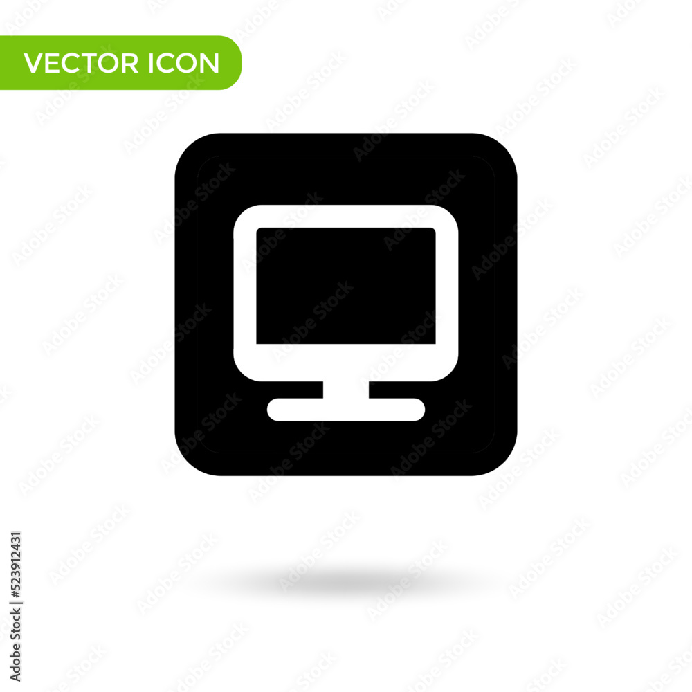 pc monitor icon. minimal and creative icon isolated on white background. vector illustration symbol mark pc monitor icon. minimal and creative icon isolated on white background. vector illustration symbol mark