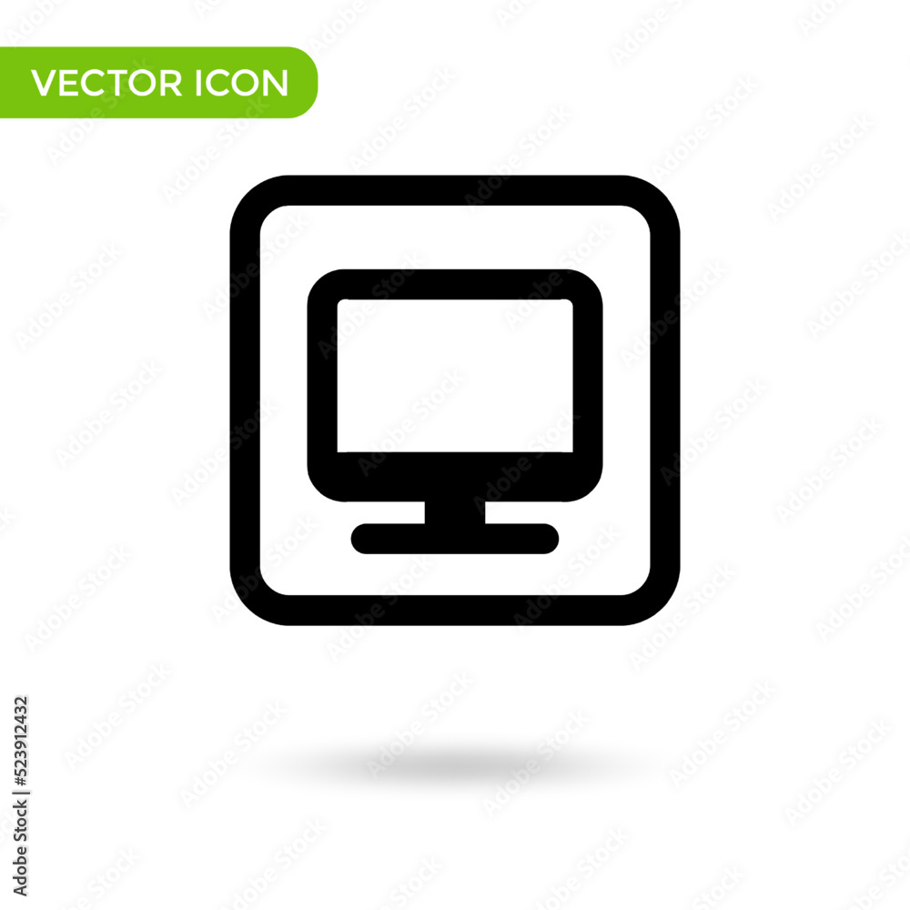 pc monitor icon. minimal and creative icon isolated on white background. vector illustration symbol mark pc monitor icon. minimal and creative icon isolated on white background. vector illustration symbol mark
