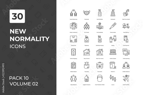 New Normality icons collection. Set contains such Icons as corona, corona virus, coronavirus, covid, covid-19, and more 
