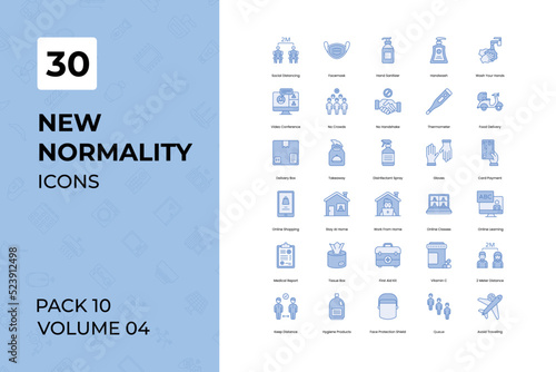 New Normality icons collection. Set contains such Icons as corona, corona virus, coronavirus, covid, covid-19, and more 
