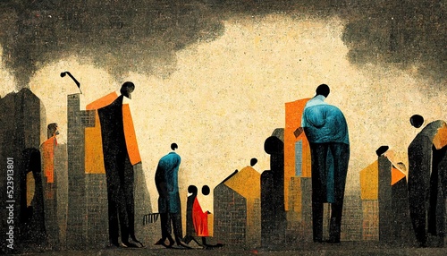 Income and wealth inequality, distribution of income, money, financial assets and opportunity between different groups in society