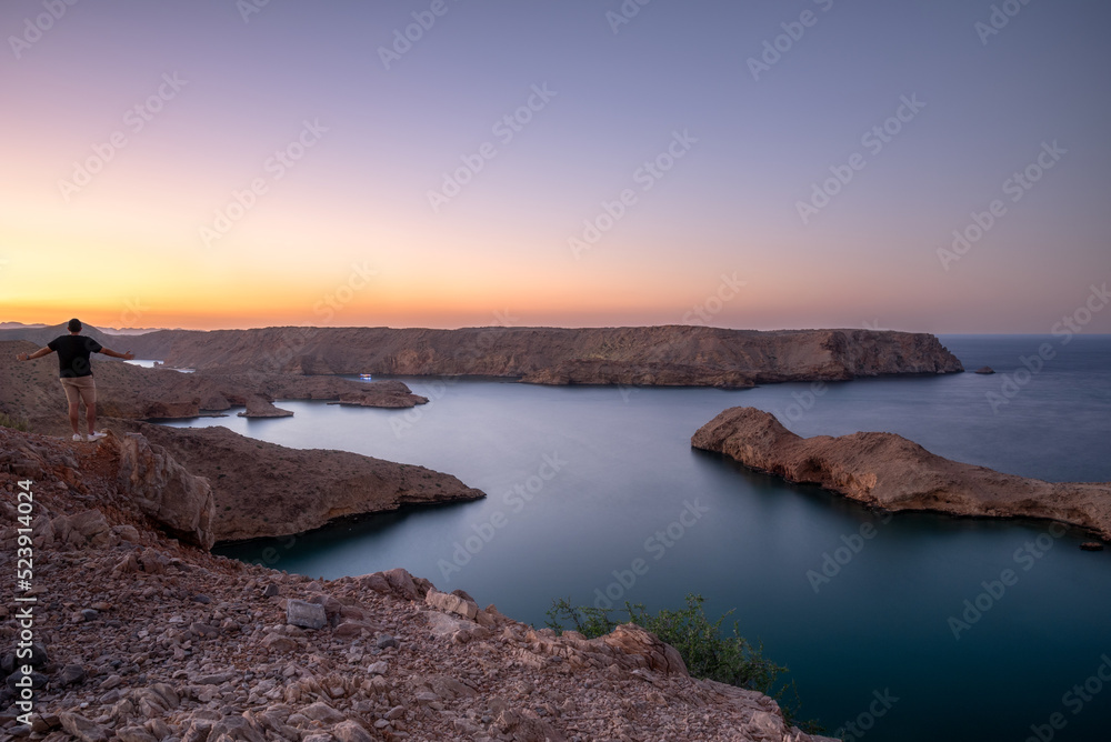 Bandar Al Khayran, Muscat, Oman sunset over the sea