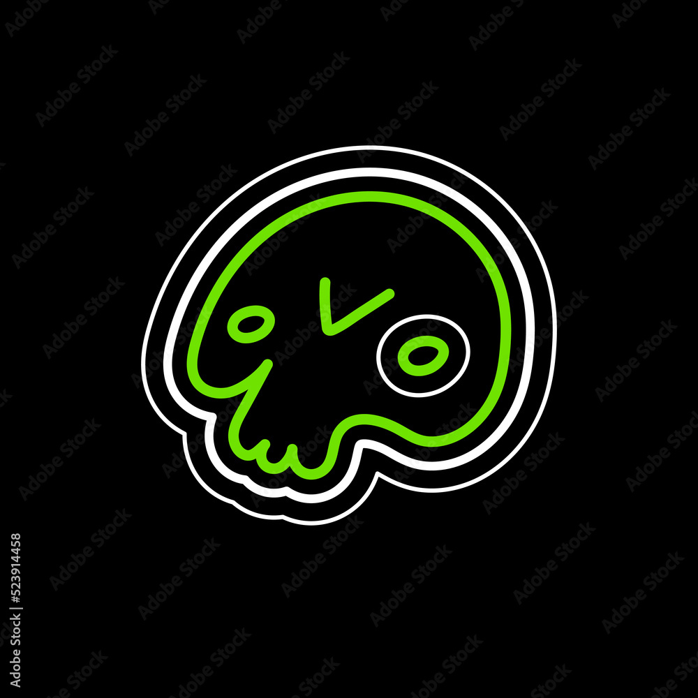 Fototapeta premium Evil line skull for halloween.