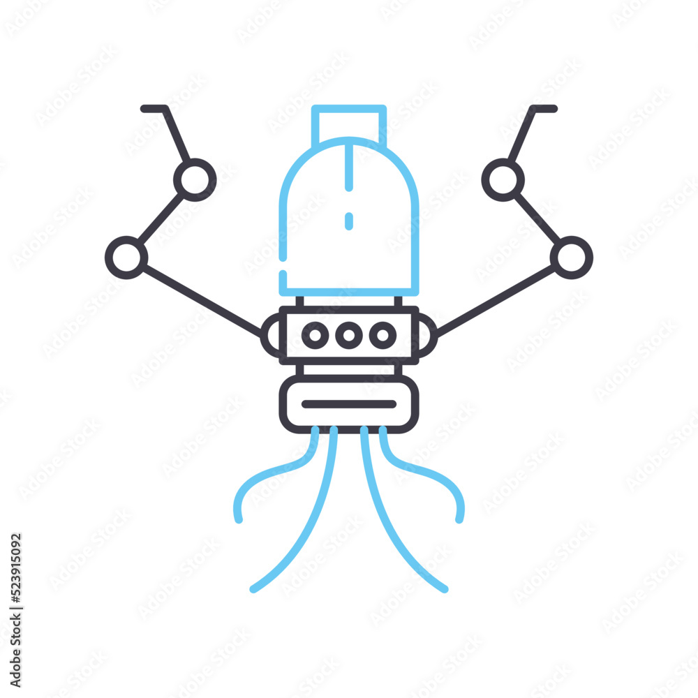 nanobot line icon, outline symbol, vector illustration, concept sign nanobot line icon, outline symbol, vector illustration, concept sign