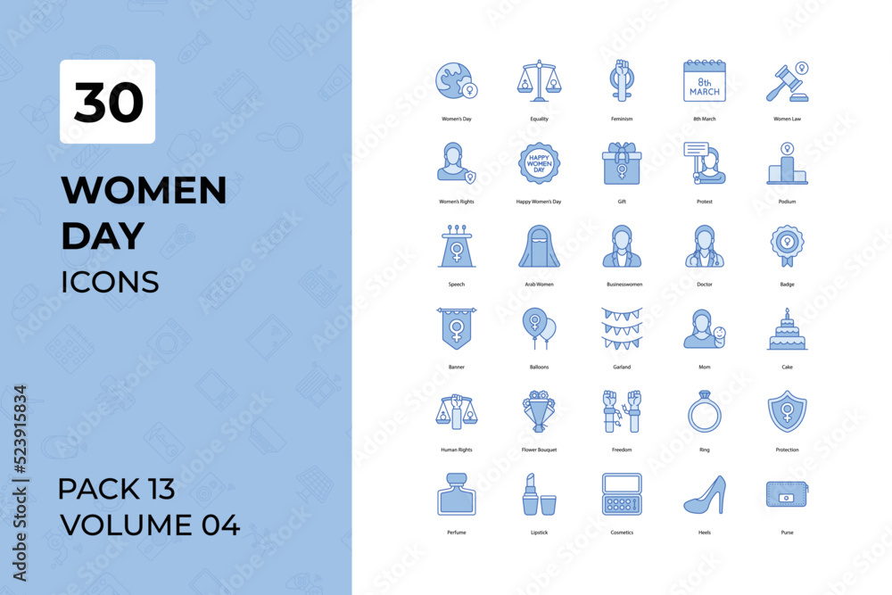 Woman Day icons collection. Set contains such Icons as appliances, automation, building, button, and more 
