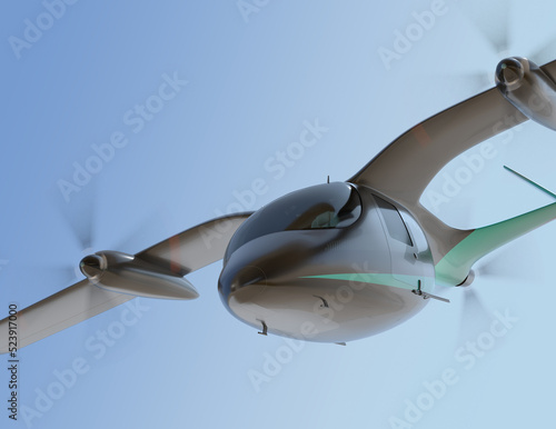 Fotografie Electric VTOL passenger aircraft  flying in the sky