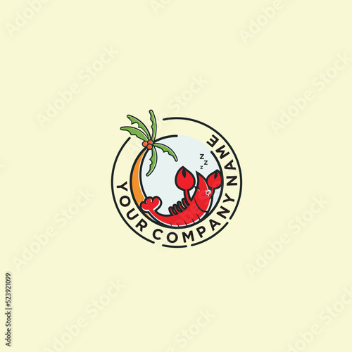 palm and lazy lobster vector images