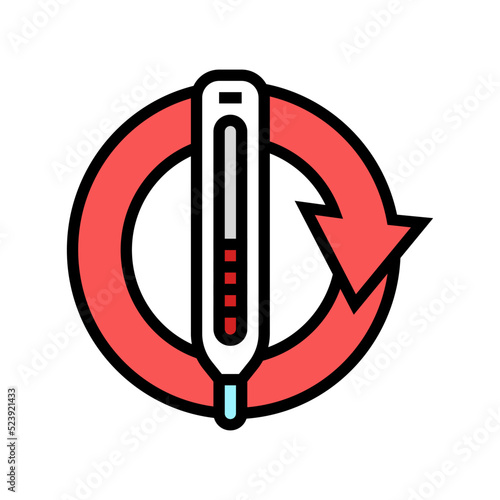 recurring fever hiv symptom color icon vector illustration