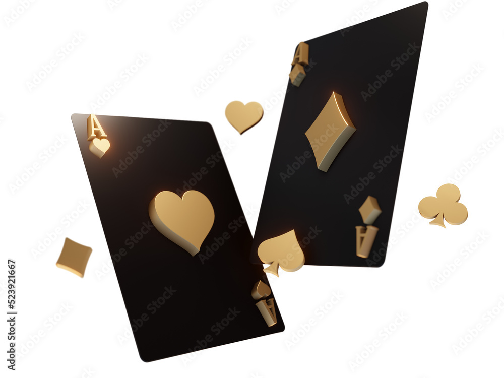 Black Gold 3D Playing Card Element Black Gold 3D Playing Card Element