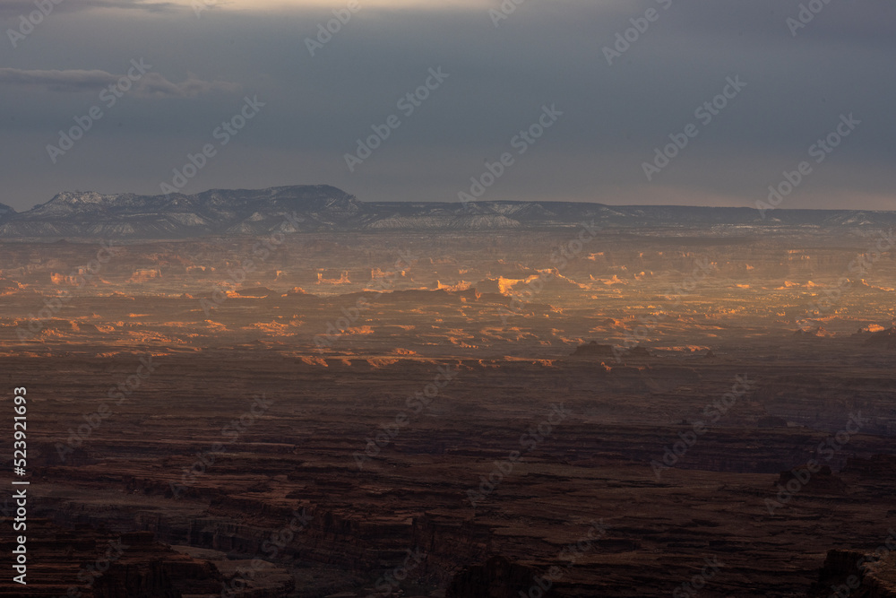 Last Light Of The Day Fades Over Canyonlands
