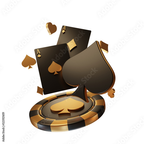 3D Playing Card With Coin Element