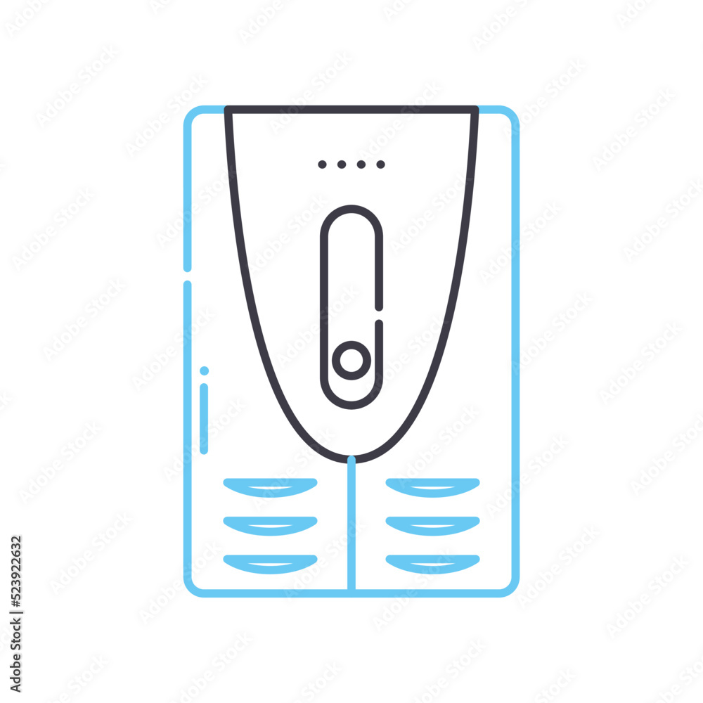 ups power supply line icon, outline symbol, vector illustration