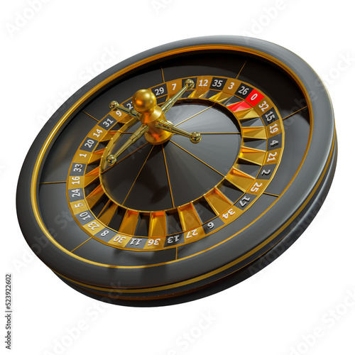 3D Black Gold Roulette Element