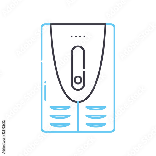ups power supply line icon, outline symbol, vector illustration, concept sign