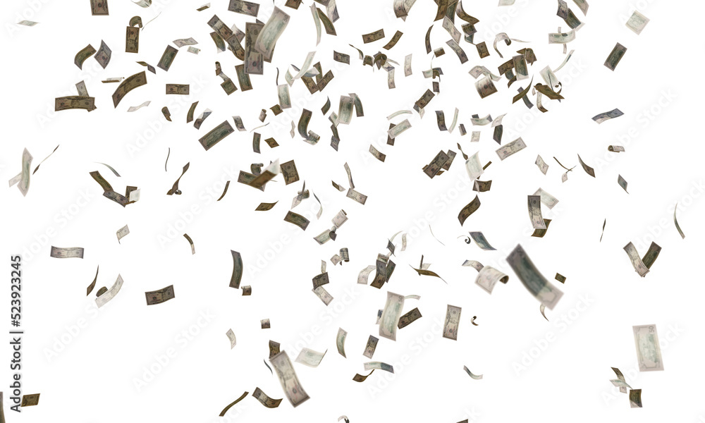 3D Money Confetti Element