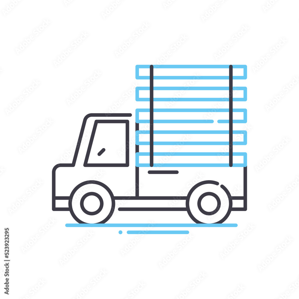 truck line icon, outline symbol, vector illustration, concept sign truck line icon, outline symbol, vector illustration, concept sign