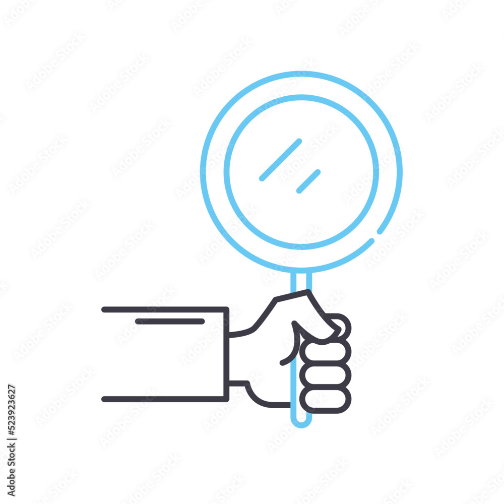 magnifying line icon, outline symbol, vector illustration, concept sign magnifying line icon, outline symbol, vector illustration, concept sign