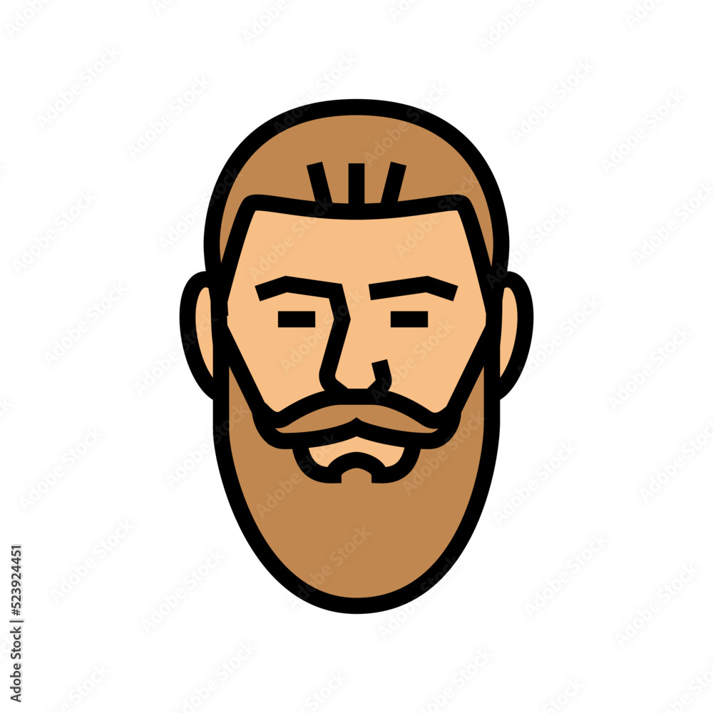 bandholz beard hair style color icon vector illustration